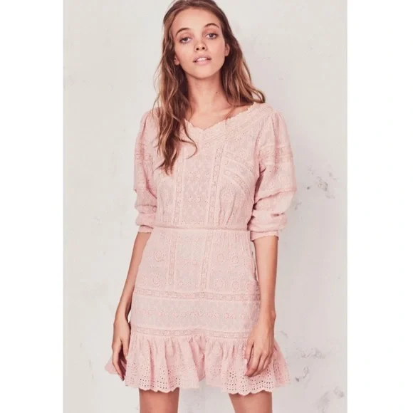 Like new Loveshackfancy pink cheri dress in Sz 10 - Picture 1 of 9